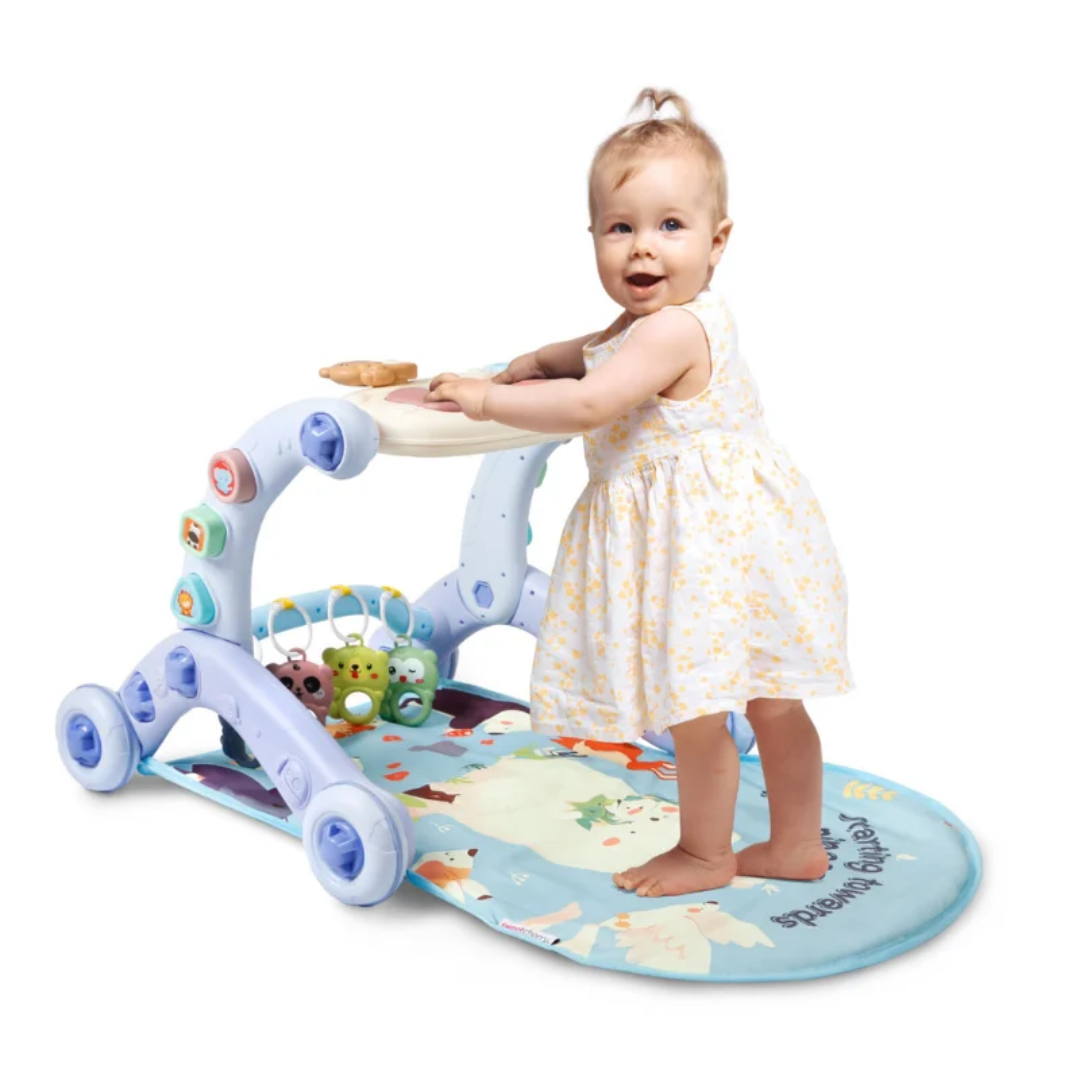 6-in-1 Multifunctional Baby Walker & Activity Gym Mat